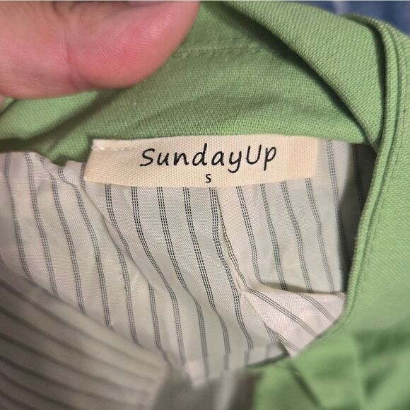 Sundayup lined green open blazer jacket size small - Picture 10 of 10